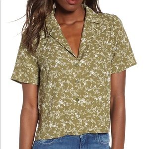 Nordstrom BP Pleat Back Collared Crepe Shirt